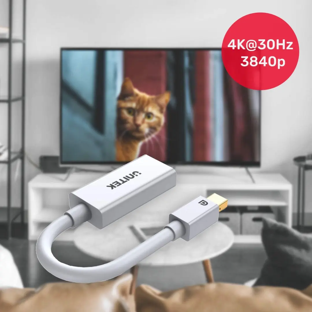 Unitek Mini DisplayPort naar HDMI Adapter 4K - Transparant