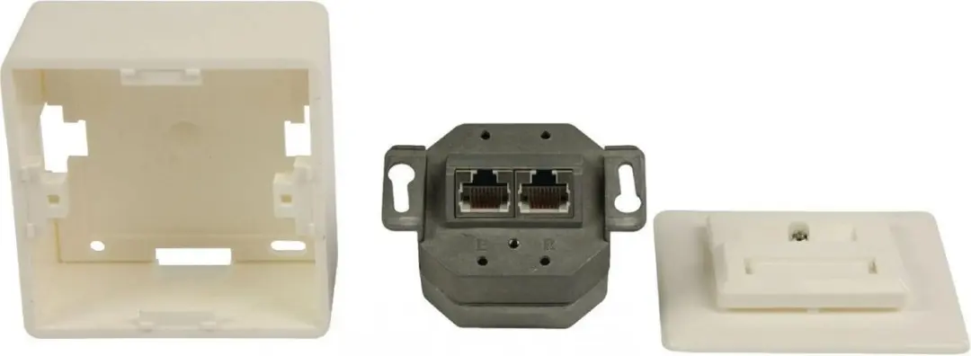 Nedis CCGP89150IV Netwerk Wanddoos 2 Poorten CAT5e - Wit