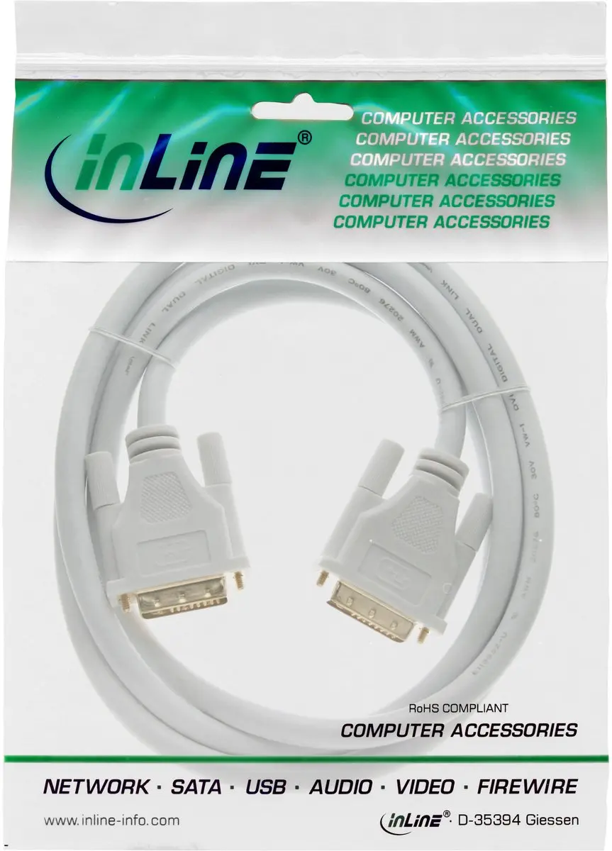 InLine DVI-D Dual Link Kabel - 5m - Wit