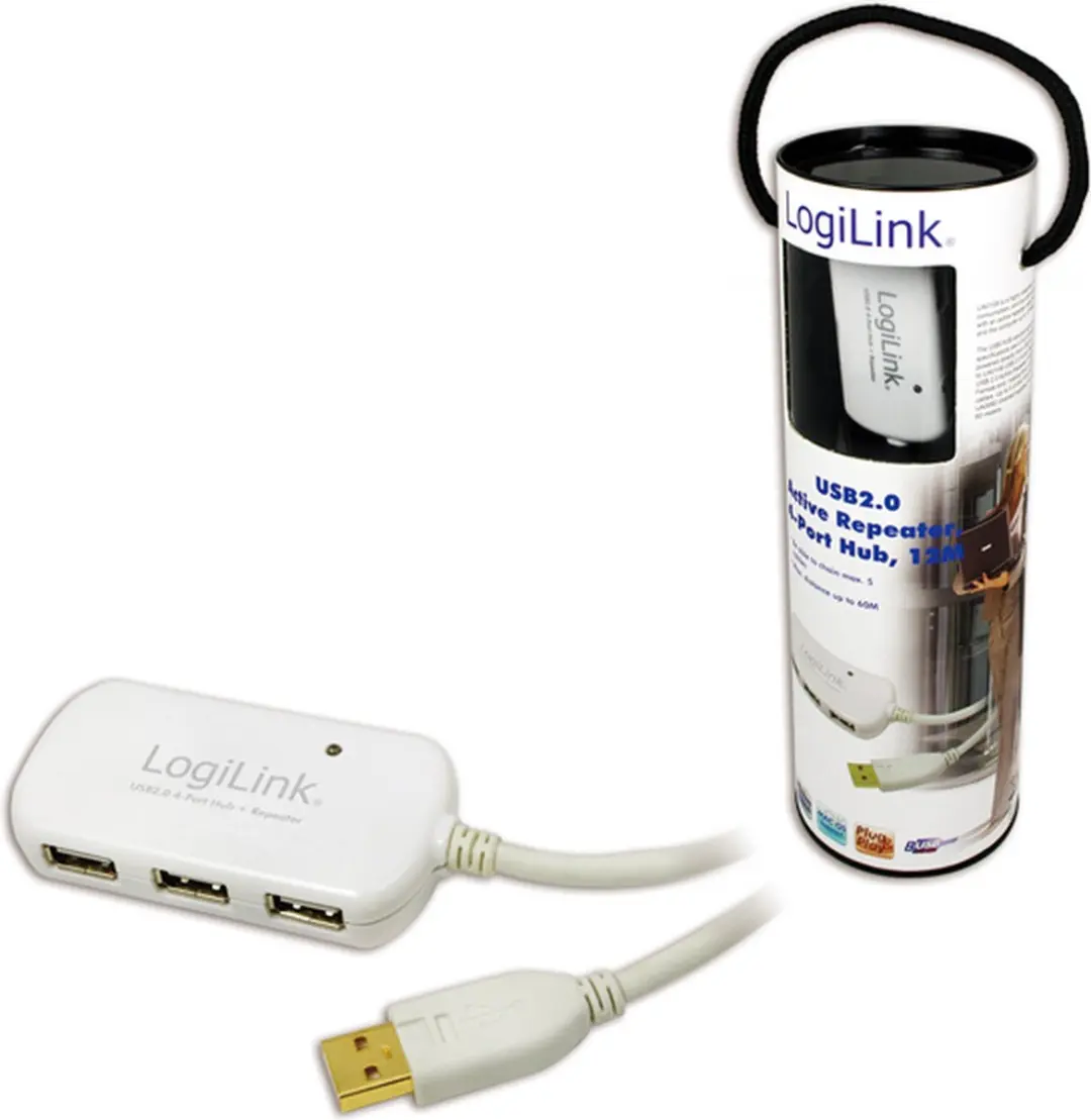 Logilink USB 2.0 USB-A Kabel 12m - Wit