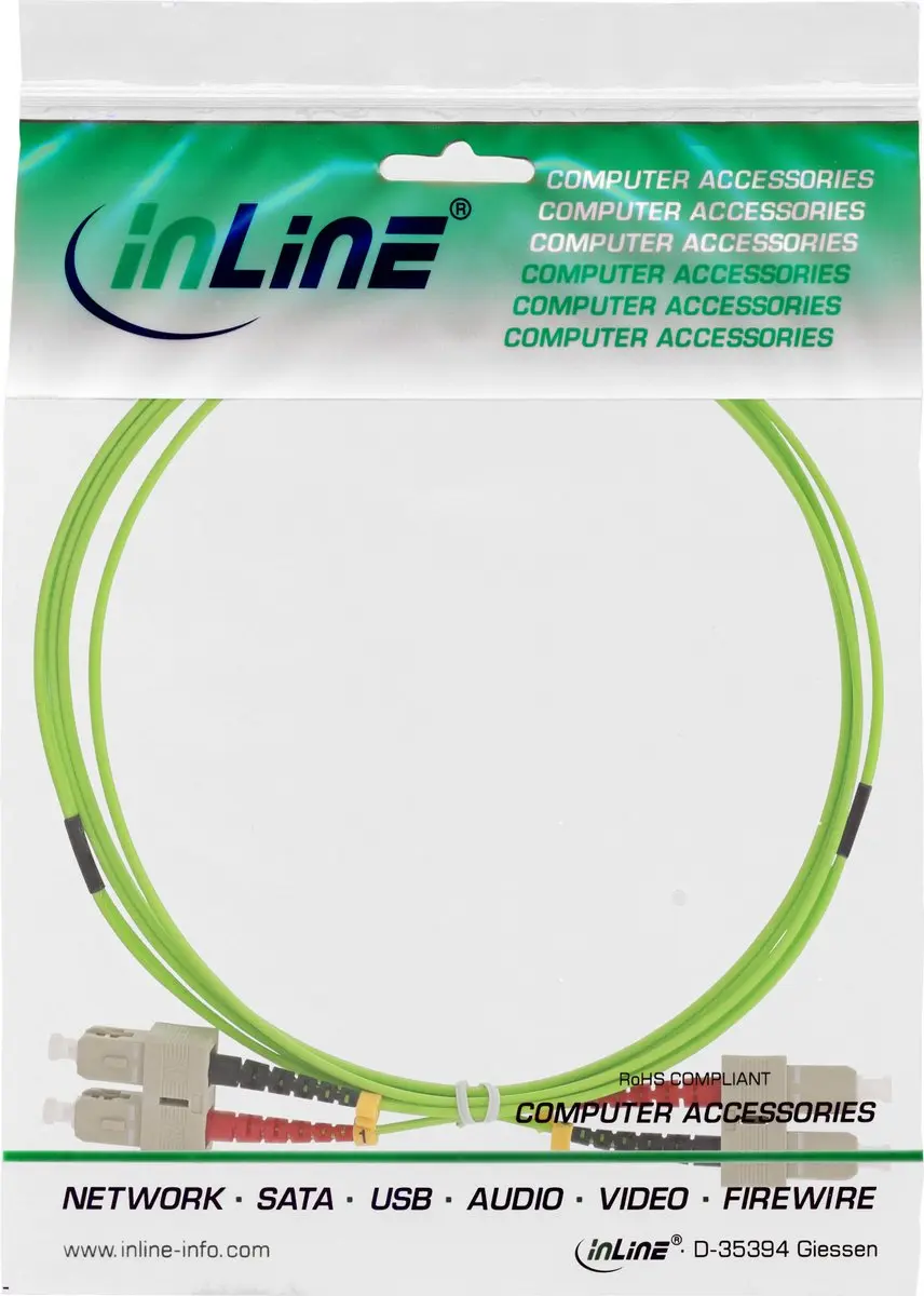 InLine LWL Duplex Kabel SC/SC OM5 50/125µm 25m - Groen