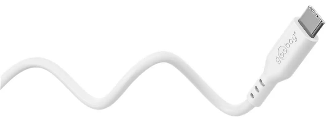 Goobay USB-C Siliconen Kabel 60W - 1,5m - Wit