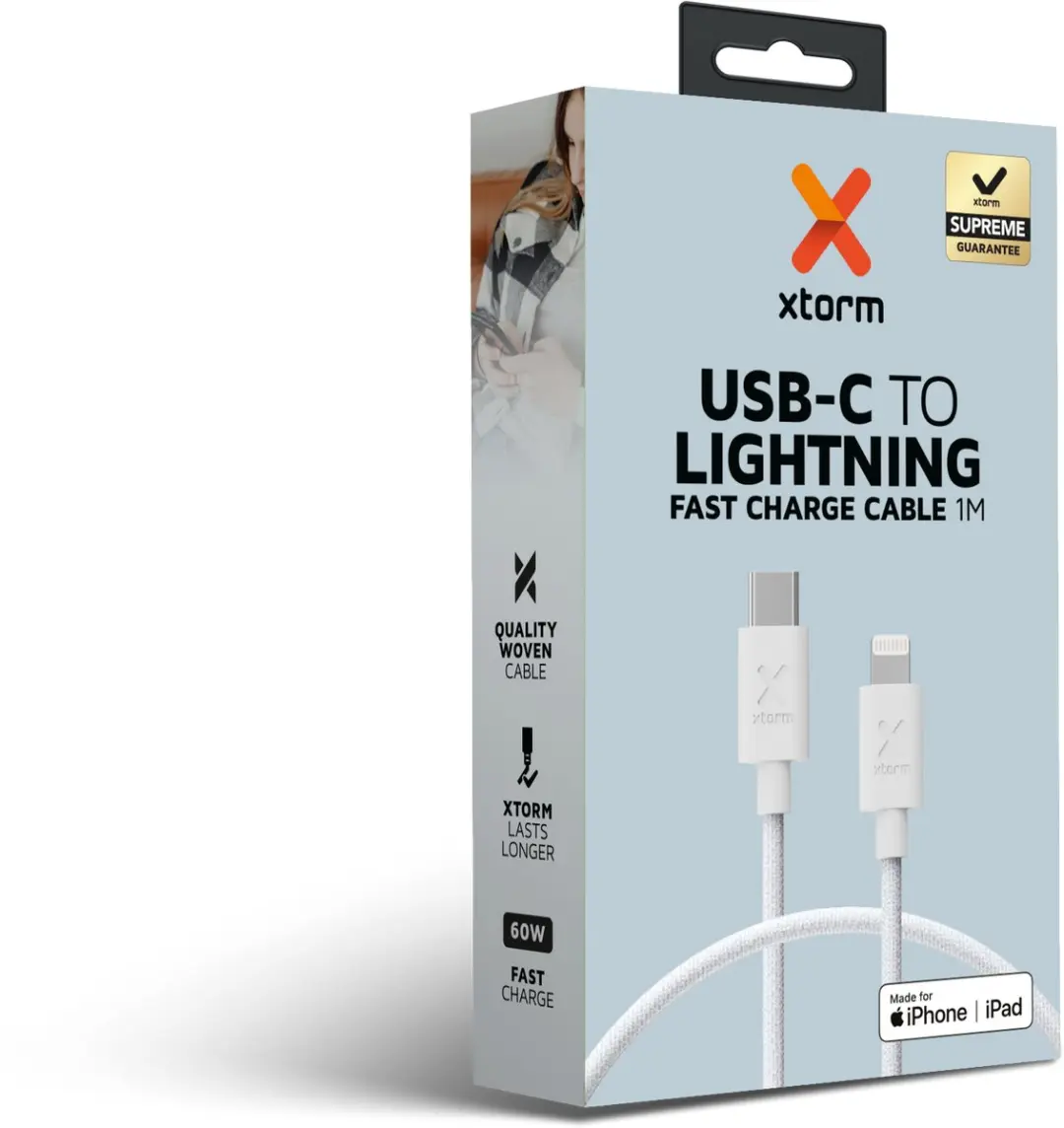 Xtorm Go2 CXG2030 USB-C naar Lightning Kabel 1m - Wit