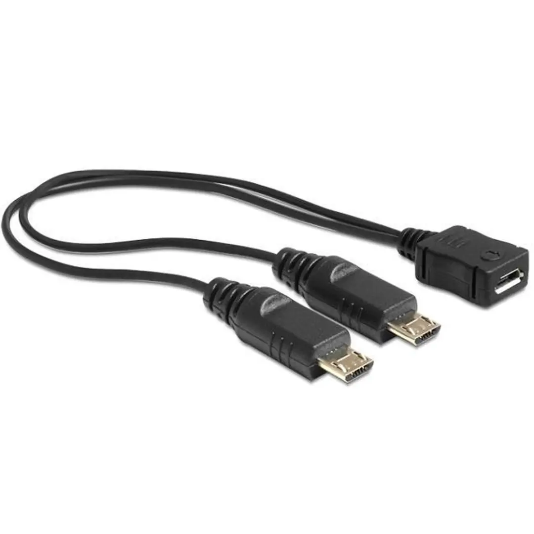Delock USB micro-B Kabel 20,5cm - 2x USB micro-B - Zwart