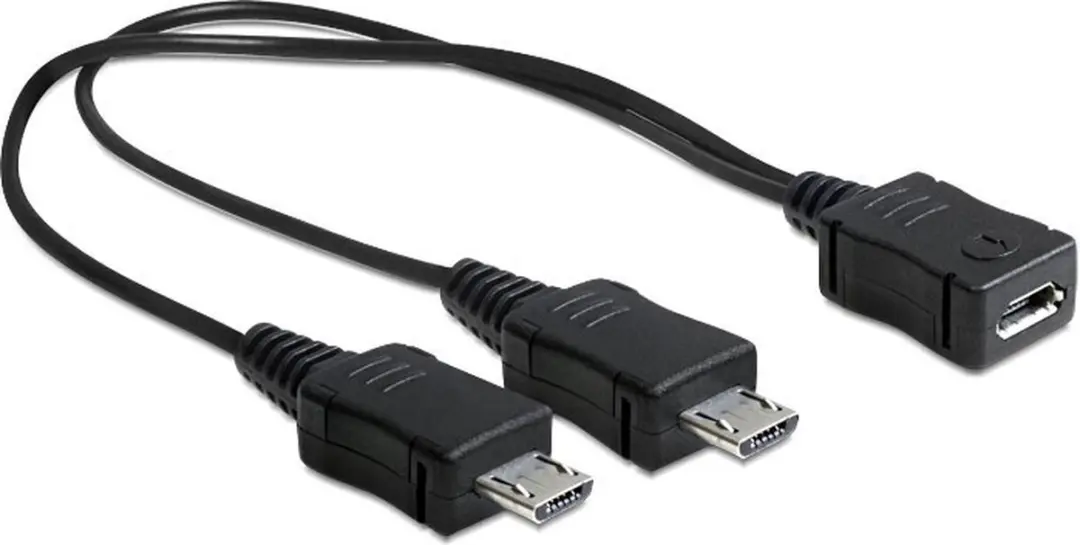Delock USB micro-B Kabel 20,5cm - 2x USB micro-B - Zwart