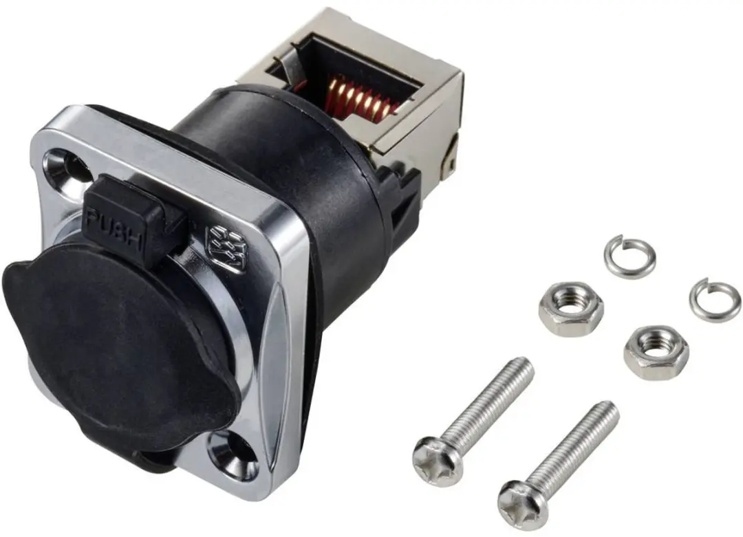 Tru Components TC-12770432 Inbouwbus RJ45 - Haaks - 1 Stuk