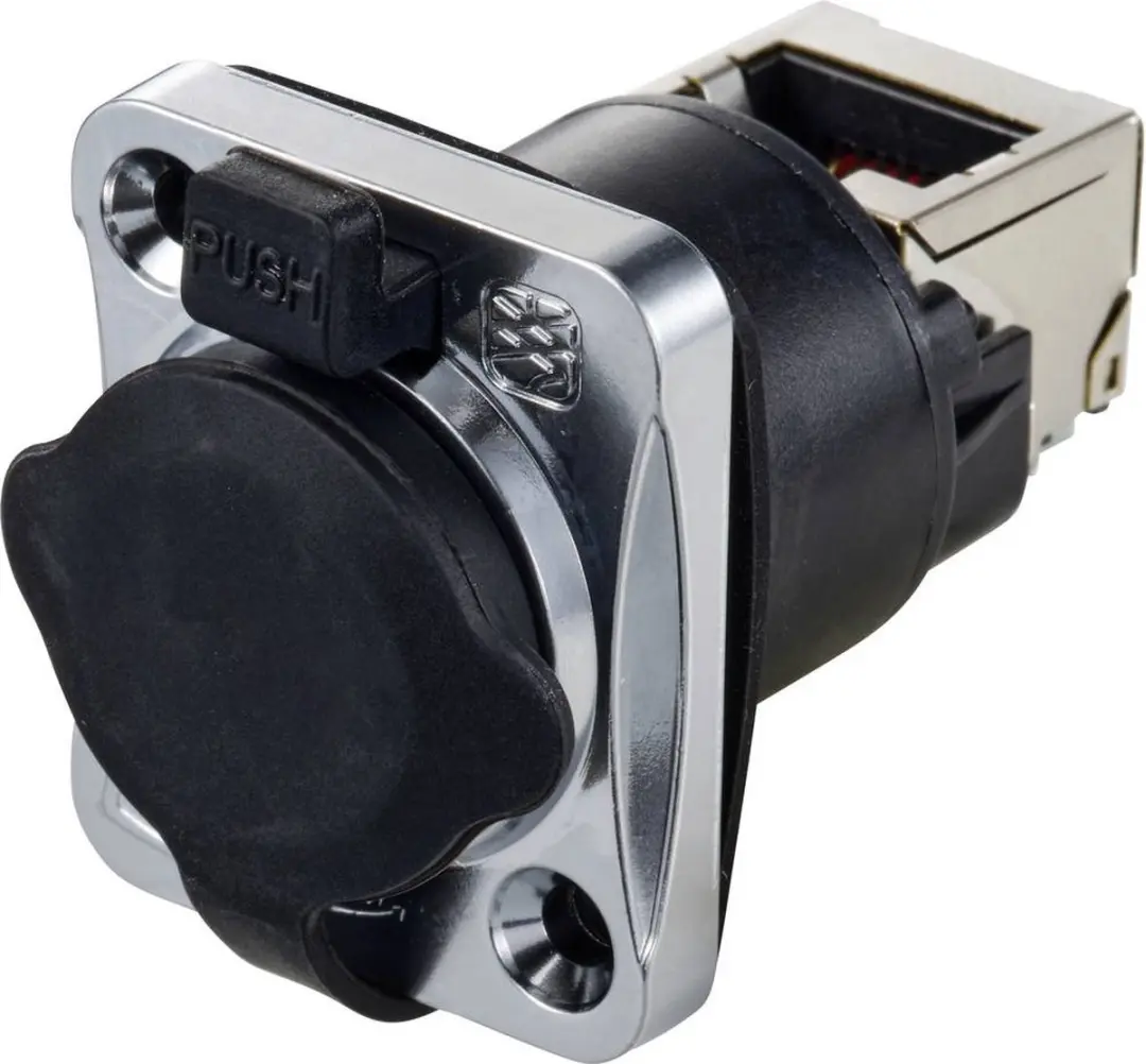 Tru Components TC-12770432 Inbouwbus RJ45 - Haaks - 1 Stuk