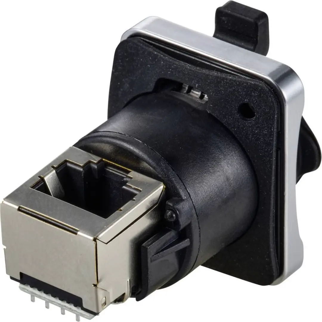 Tru Components TC-12770432 Inbouwbus RJ45 - Haaks - 1 Stuk