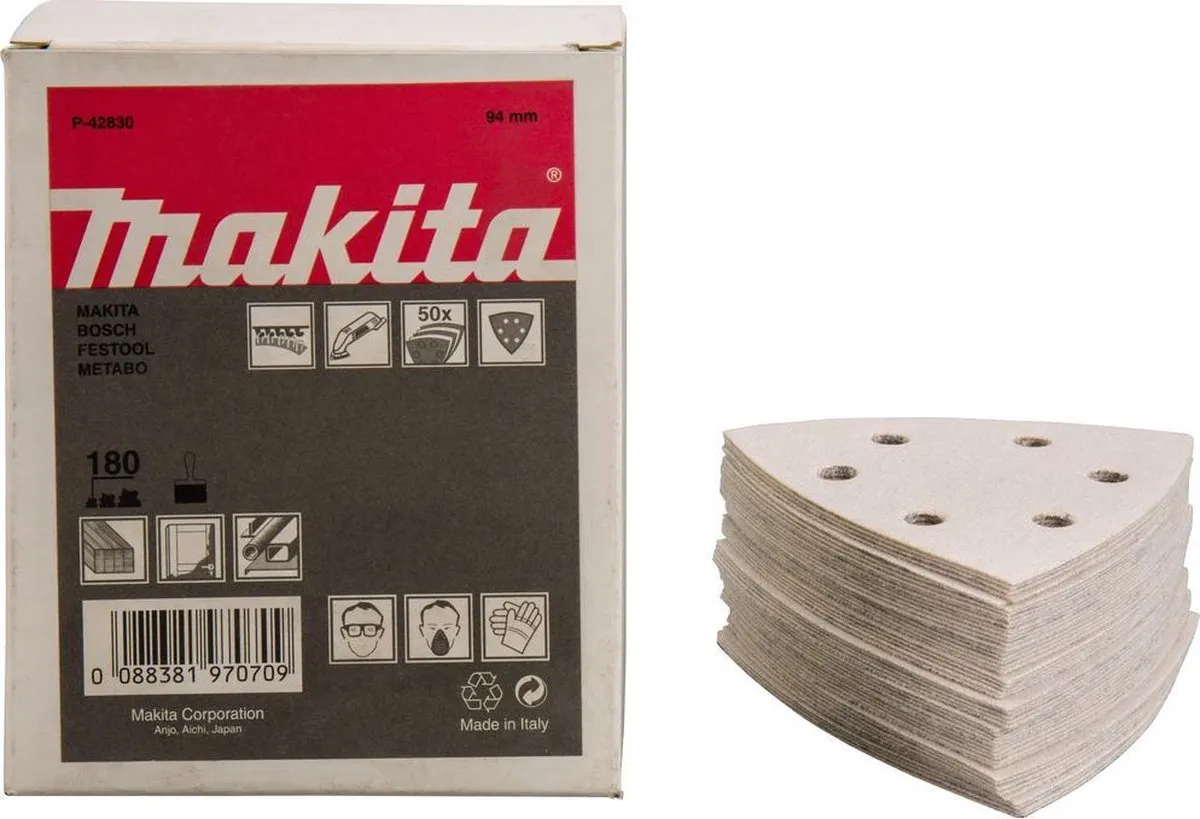Makita Deltaschuurvellen K180 - 94x94mm - 50 Stuks