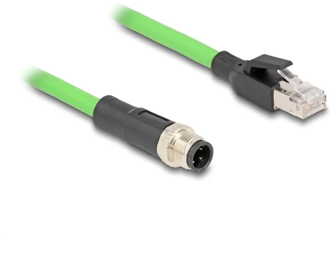 InLine M12 4-pins D-gecodeerd Industriële Netwerkkabel CAT5e PUR 5m - Groen