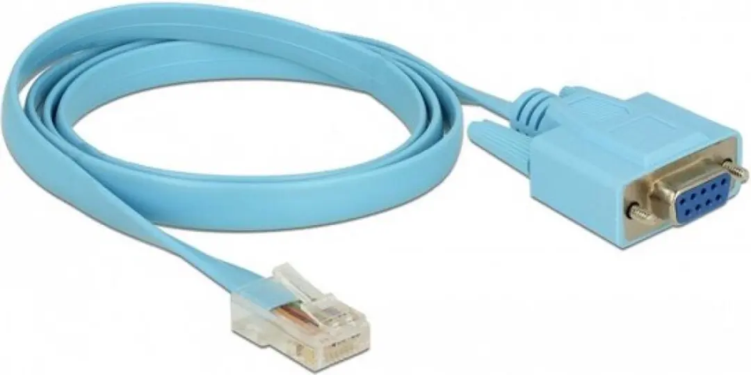 Delock RS-232 DB9 Vrouwelijk naar RJ45 Mannelijk Adapter 1m - Blauw