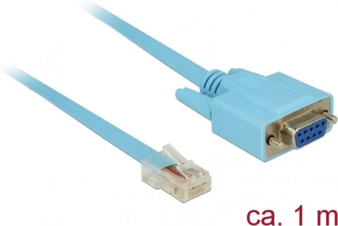 Delock RS-232 DB9 Vrouwelijk naar RJ45 Mannelijk Adapter 1m - Blauw
