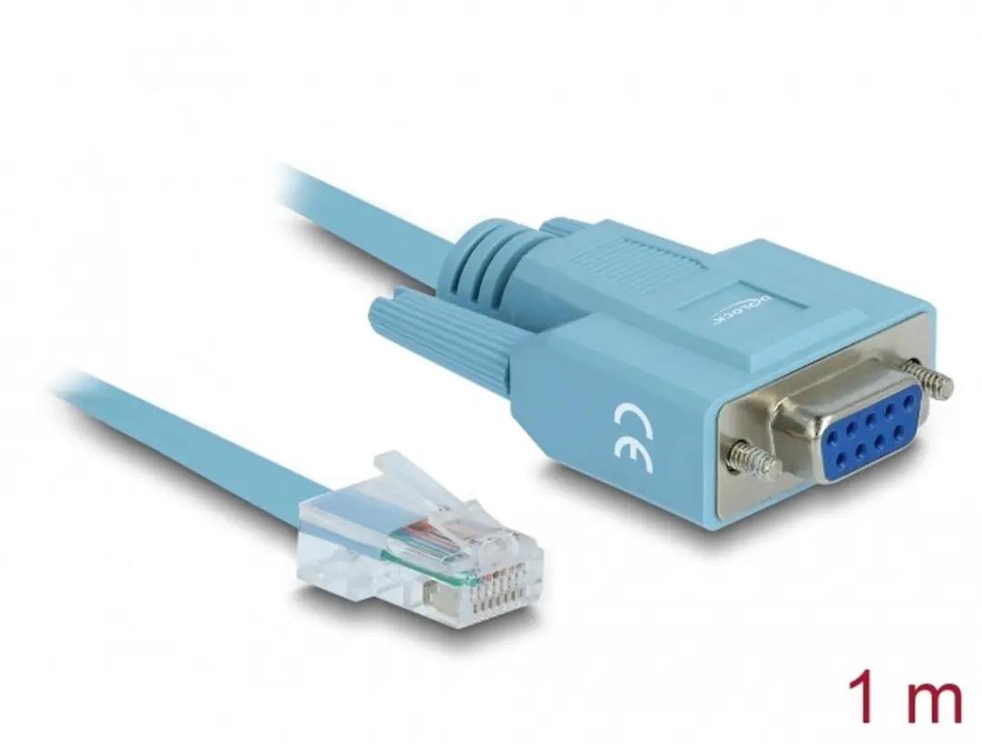 Delock RS-232 DB9 Vrouwelijk naar RJ45 Mannelijk Adapter 1m