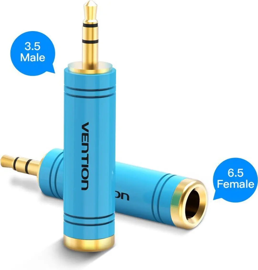 Vention VAB-S04-L 3.5mm naar 6.35mm Audio Adapter - Blauw