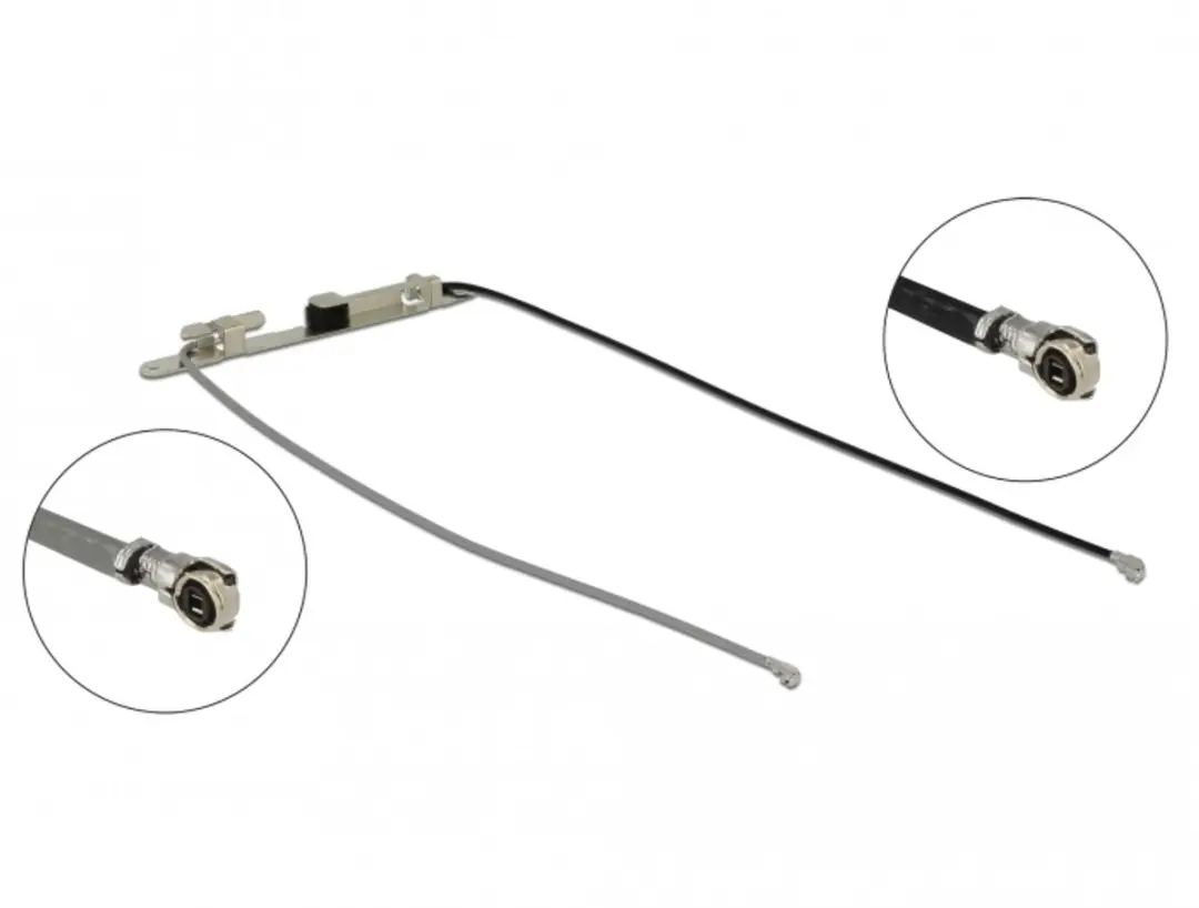 Delock WLAN Twin Antenne 2x I-PEX MHF4L 802.11ac/a/h/b/g/n - 36cm - Zwart