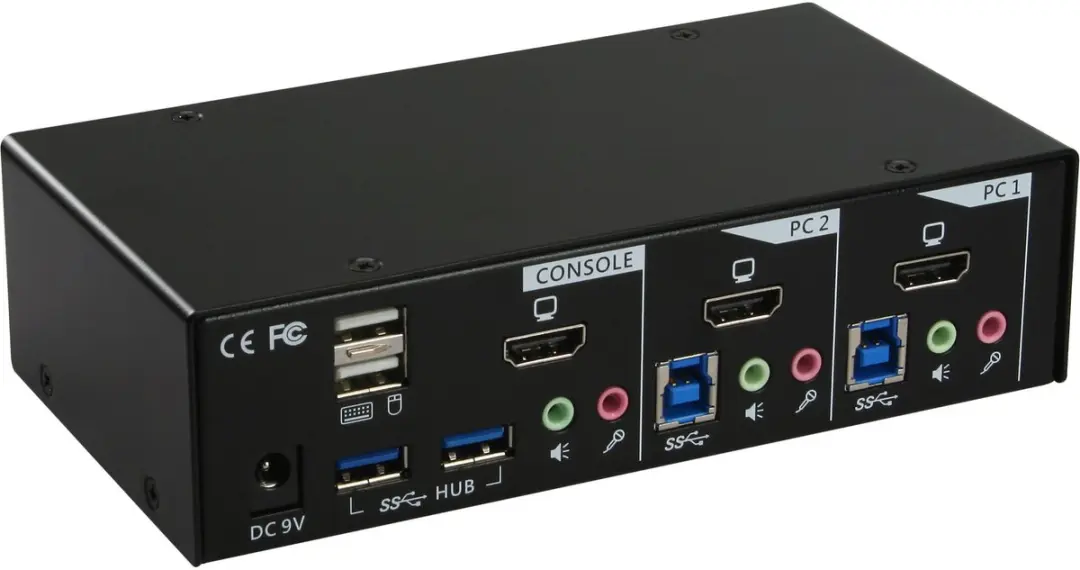 InLine 62622I 2-Poorts HDMI KVM Switch - USB 3.0 Audio - Zwart