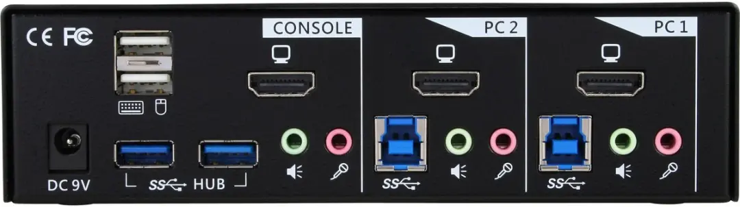 InLine 62622I 2-Poorts HDMI KVM Switch - USB 3.0 Audio - Zwart