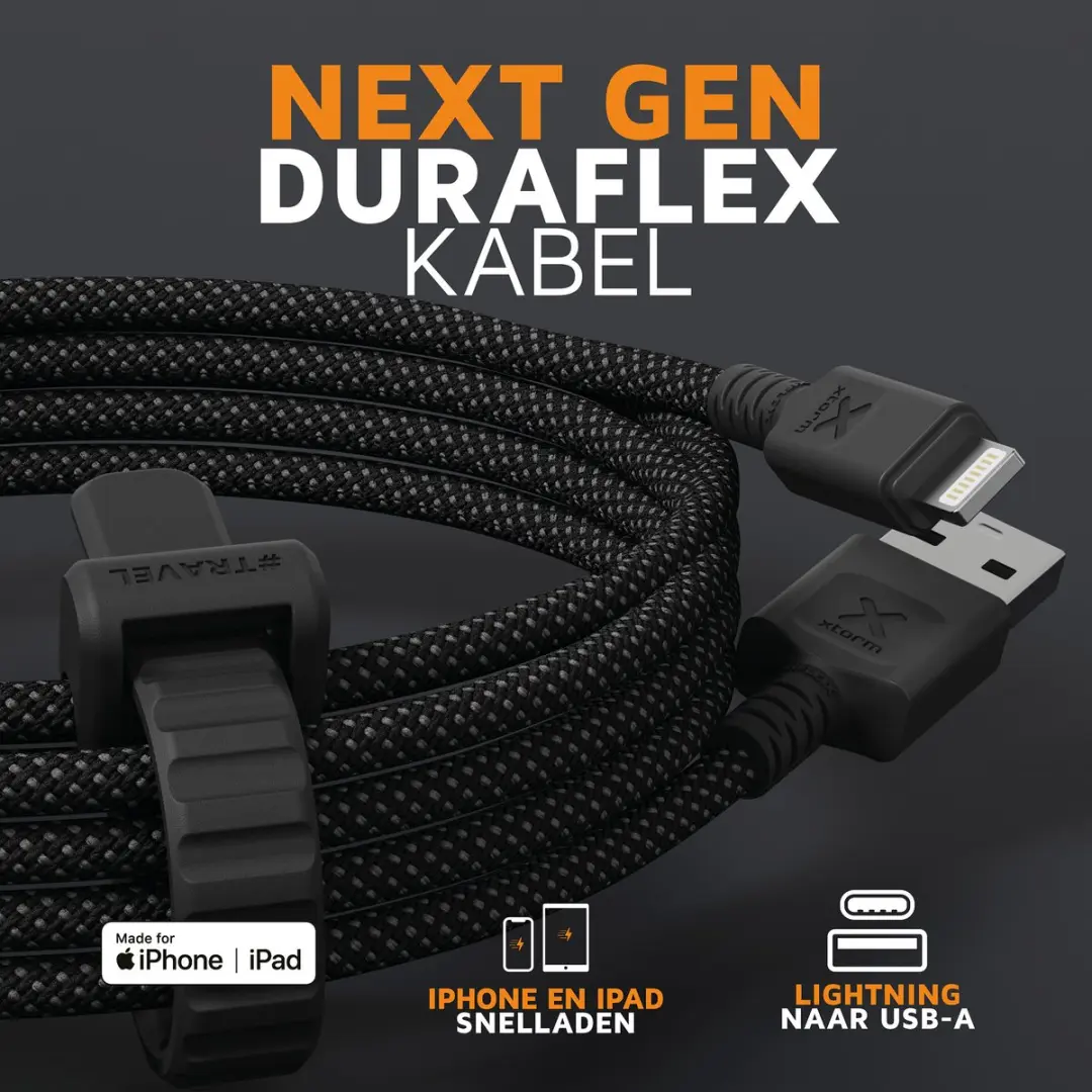 Xtorm Next Gen USB naar Lightning Kabel CX3011 - 1,5m - Zwart