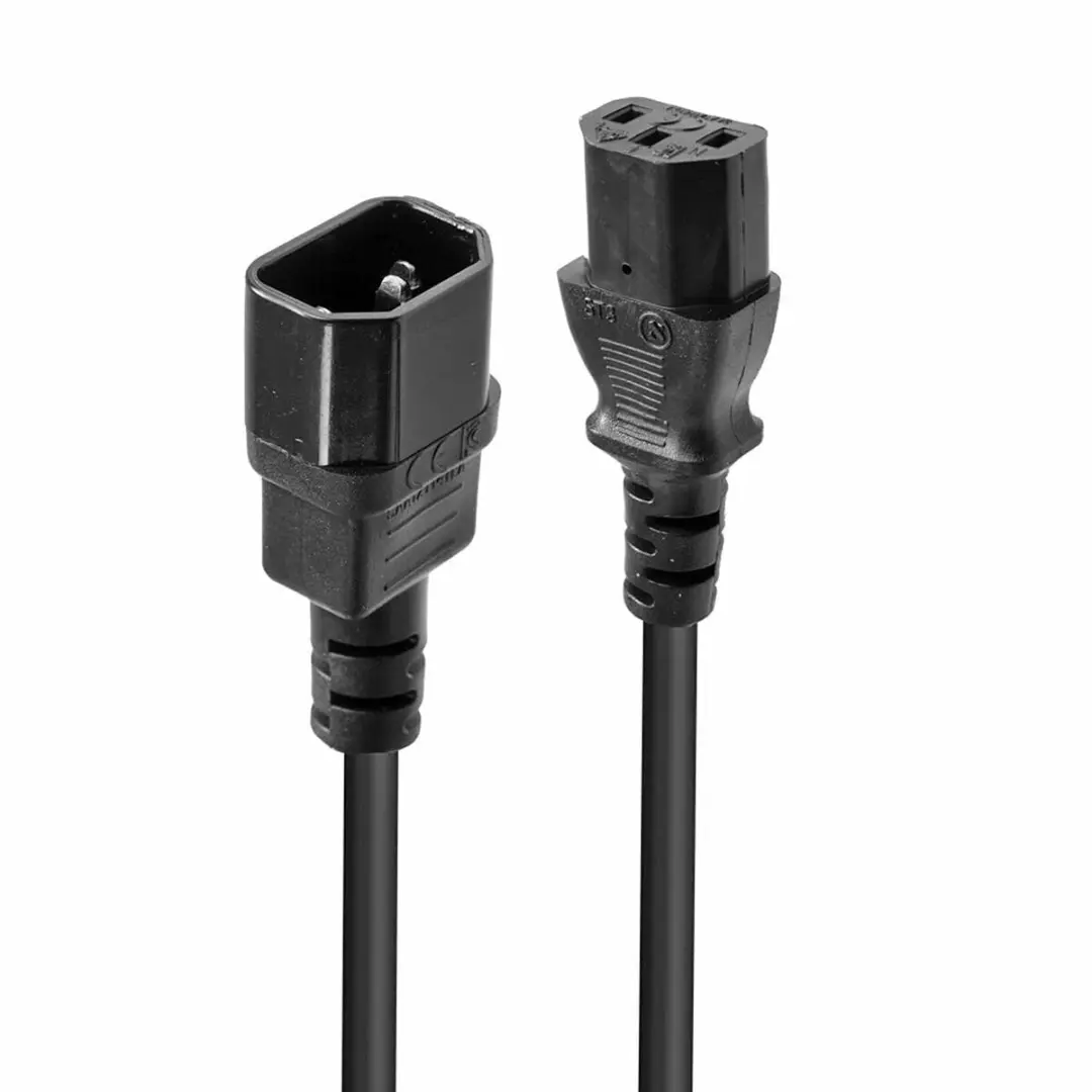 Lindy IEC C14 naar C13 Voedingskabel 2m - Zwart