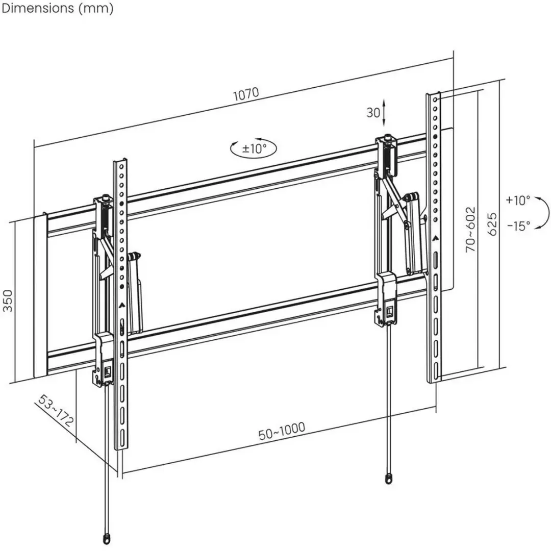 SpeaKa Professional SP-TVM-1500 TV-beugel 139,7-267cm - Kantelbaar & zwenkbaar - Zwart