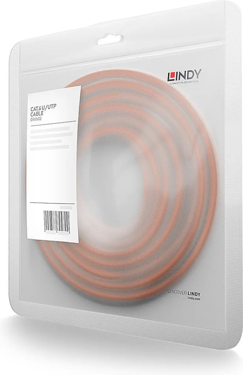 Lindy RJ-45 Cat6 U/UTP 0,3m Netwerkkabel - Oranje