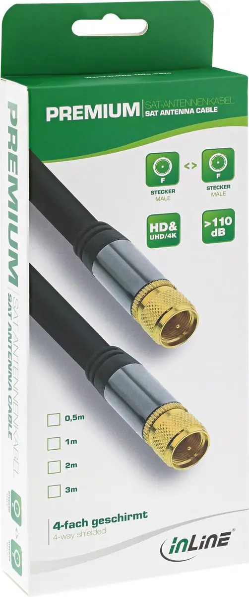 InLine 4G/LTE Proof 4K Ultra HD Coaxkabel 3m - Zwart