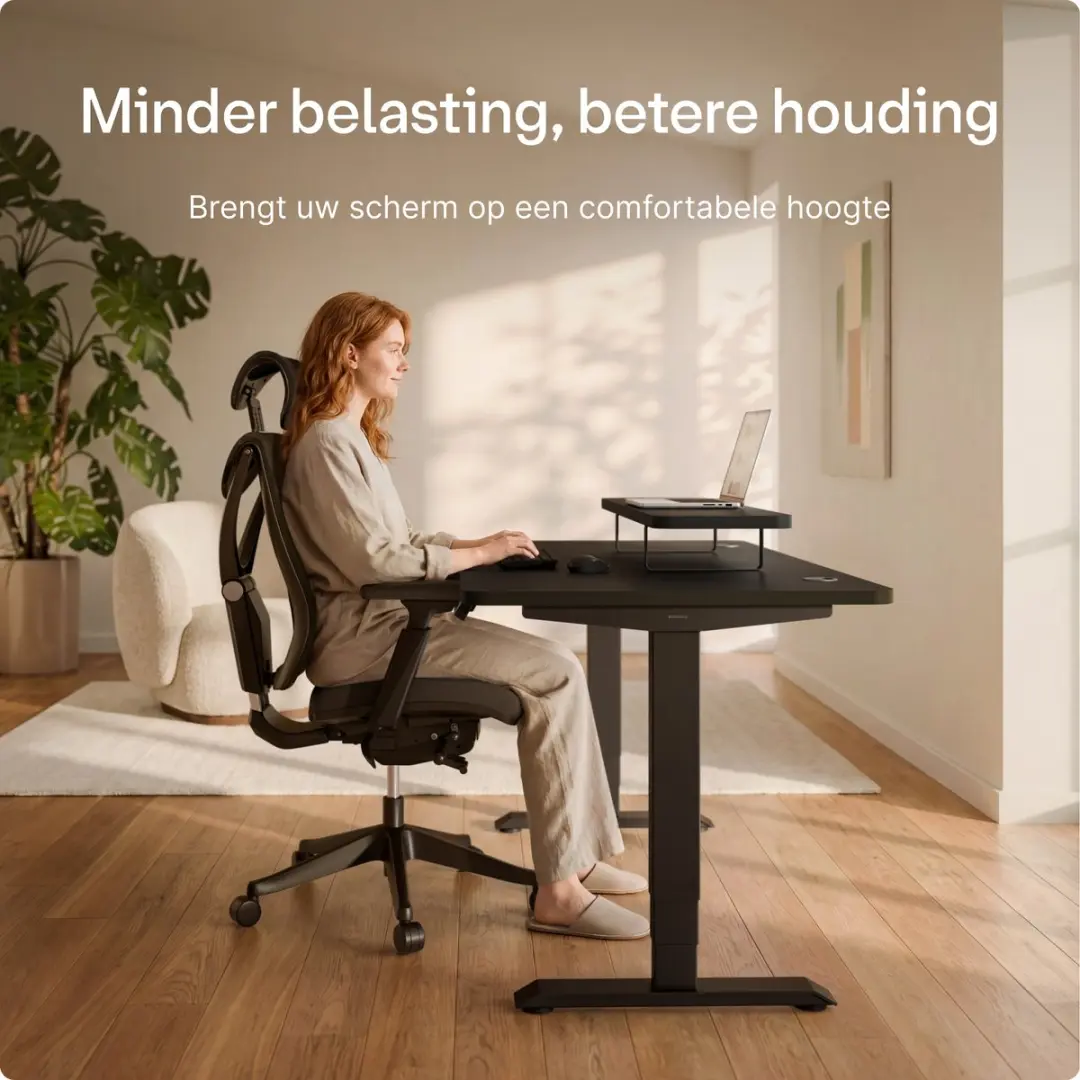 Desktronic Monitorstandaard 2 Schermen - 114 x 28cm - Zwart