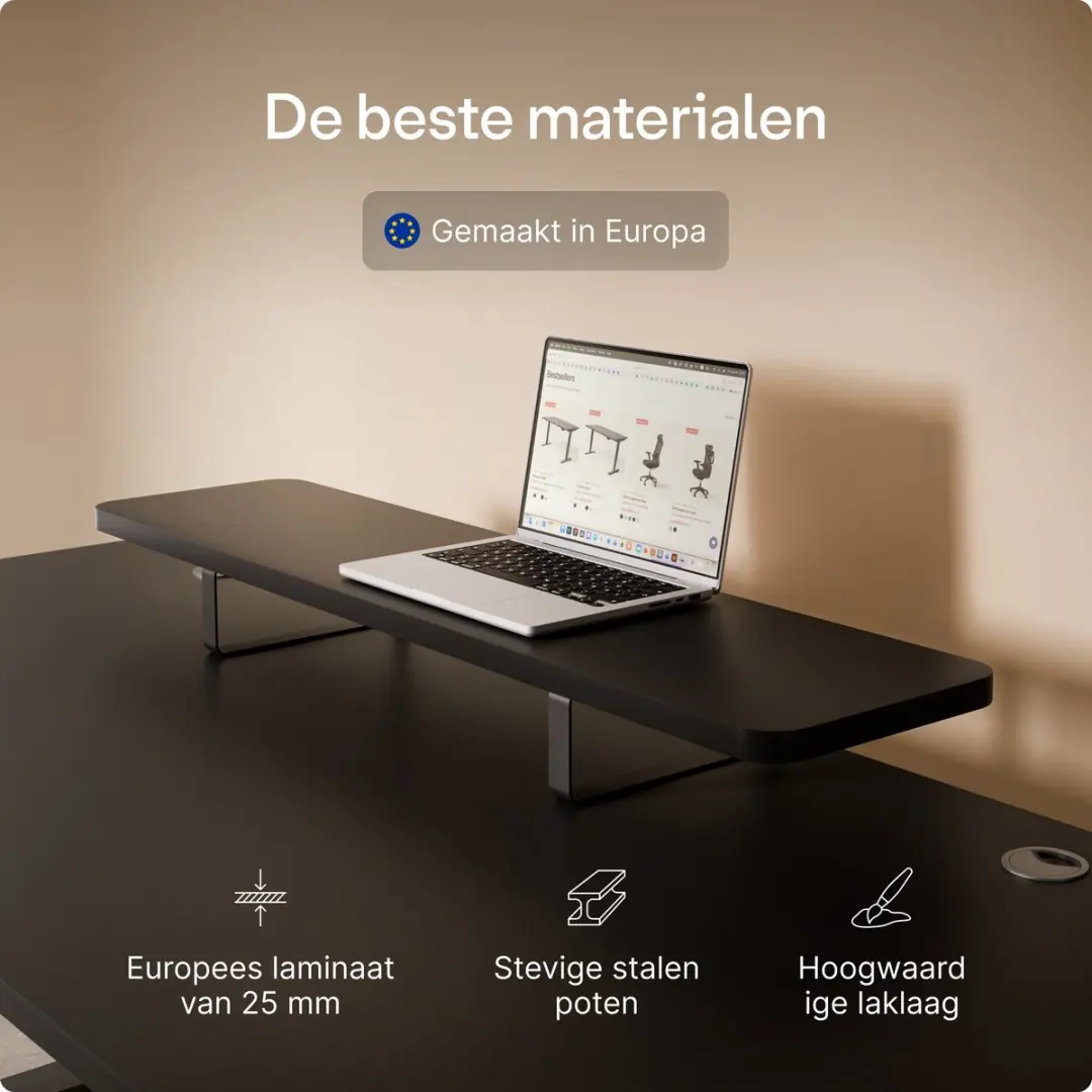 Desktronic Monitorstandaard 2 Schermen - 114 x 28cm - Zwart