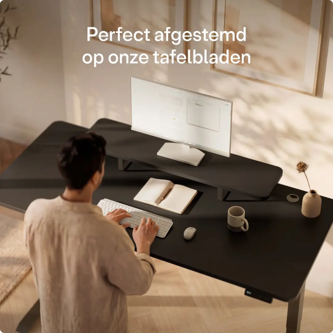 Desktronic Monitorstandaard 2 Schermen - 114 x 28cm - Zwart