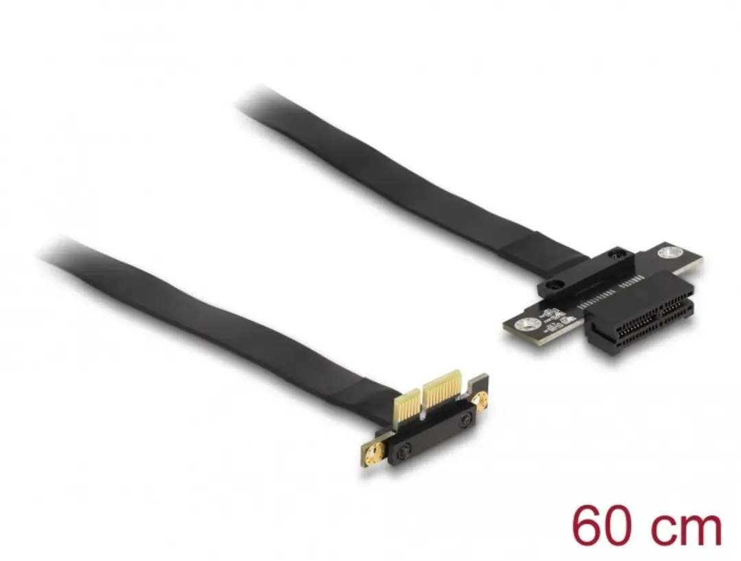 Delock PCIe Riser Kaart x1 90° - 60cm - Zwart