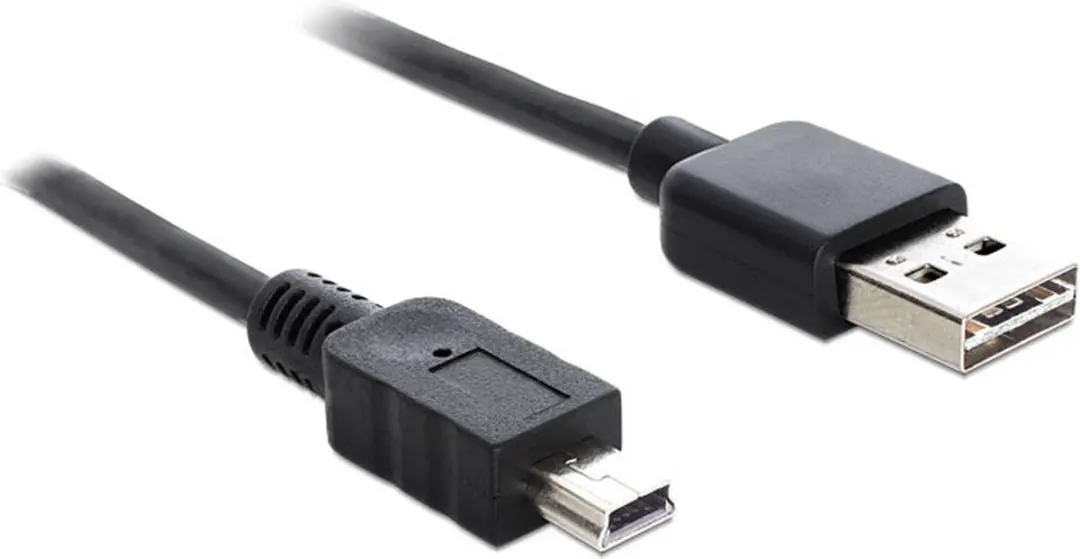 Delock Mini USB naar Easy-USB-A Kabel 2A - 2m - Zwart