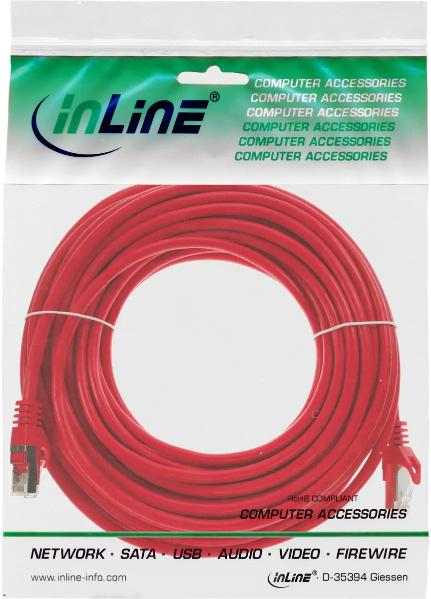 InLine Patchkabel SF/UTP Cat.5e 7,5m - Rood