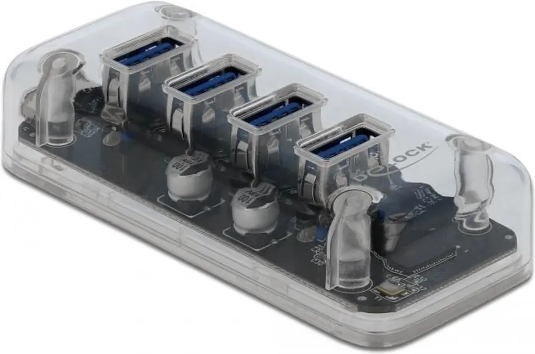 Delock 64087 USB 3.0 Hub - 4 Poorten - Transparant