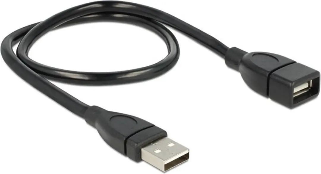 Delock 50cm USB 2.0 Verlengkabel A-A - Zwart