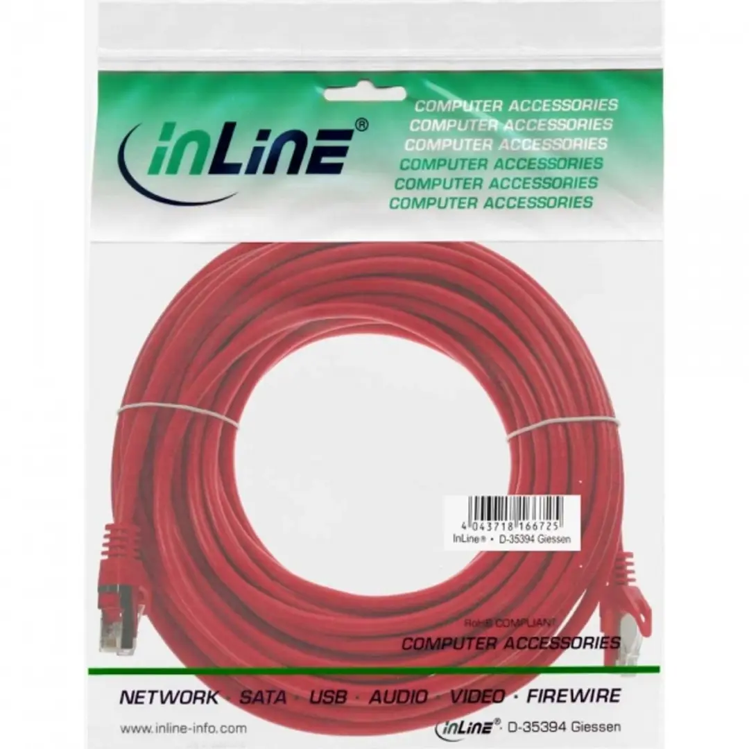 InLine Patchkabel F/UTP Cat.5e Rood 10m