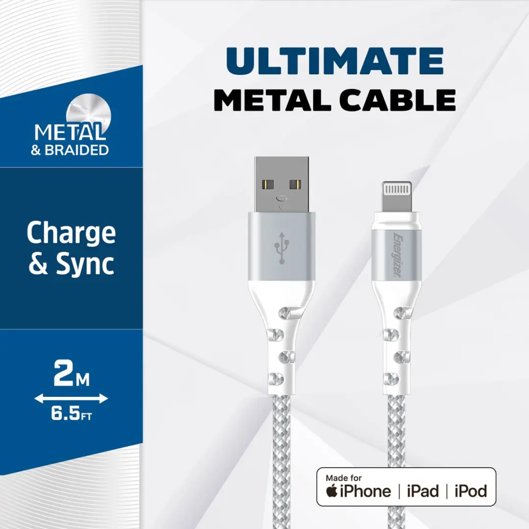Energizer C520LKWH USB naar Lightning Kabel 2m - Wit
