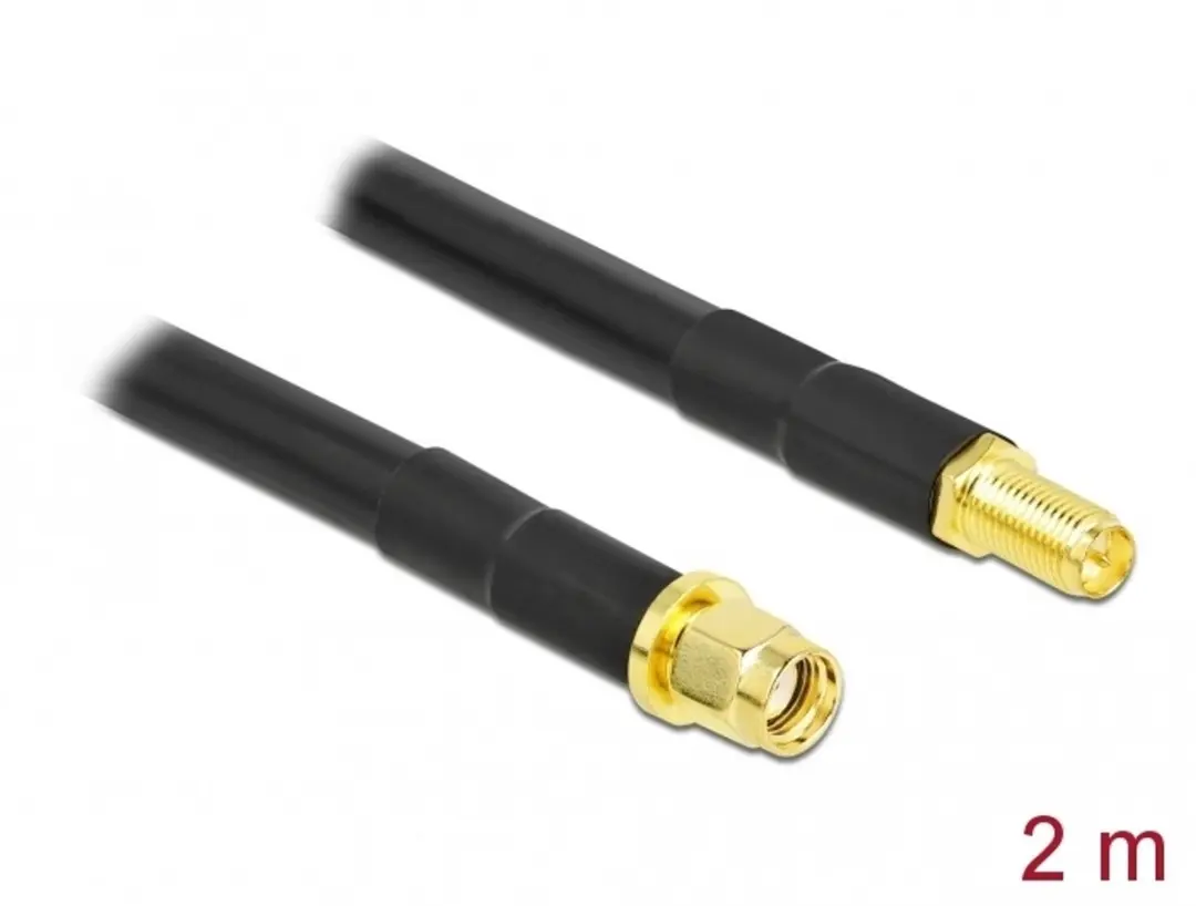 Delock Antennekabel RP-SMA Stekker naar RP-SMA Jack 2m