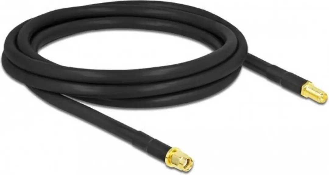 Delock Antennekabel RP-SMA Stekker naar RP-SMA Jack 2m - Zwart