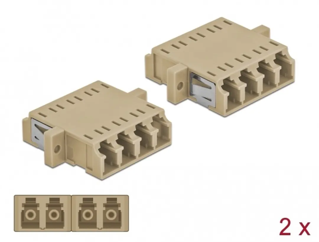 Delock LC Quad Female naar LC Quad Female Kabelkoppelaar