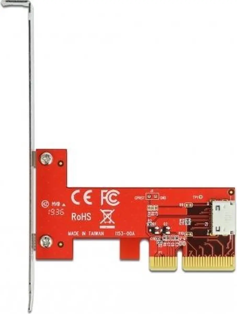 Delock PCIe x4 naar OCuLink SFF-8612 Kaart - Rood/Zilver