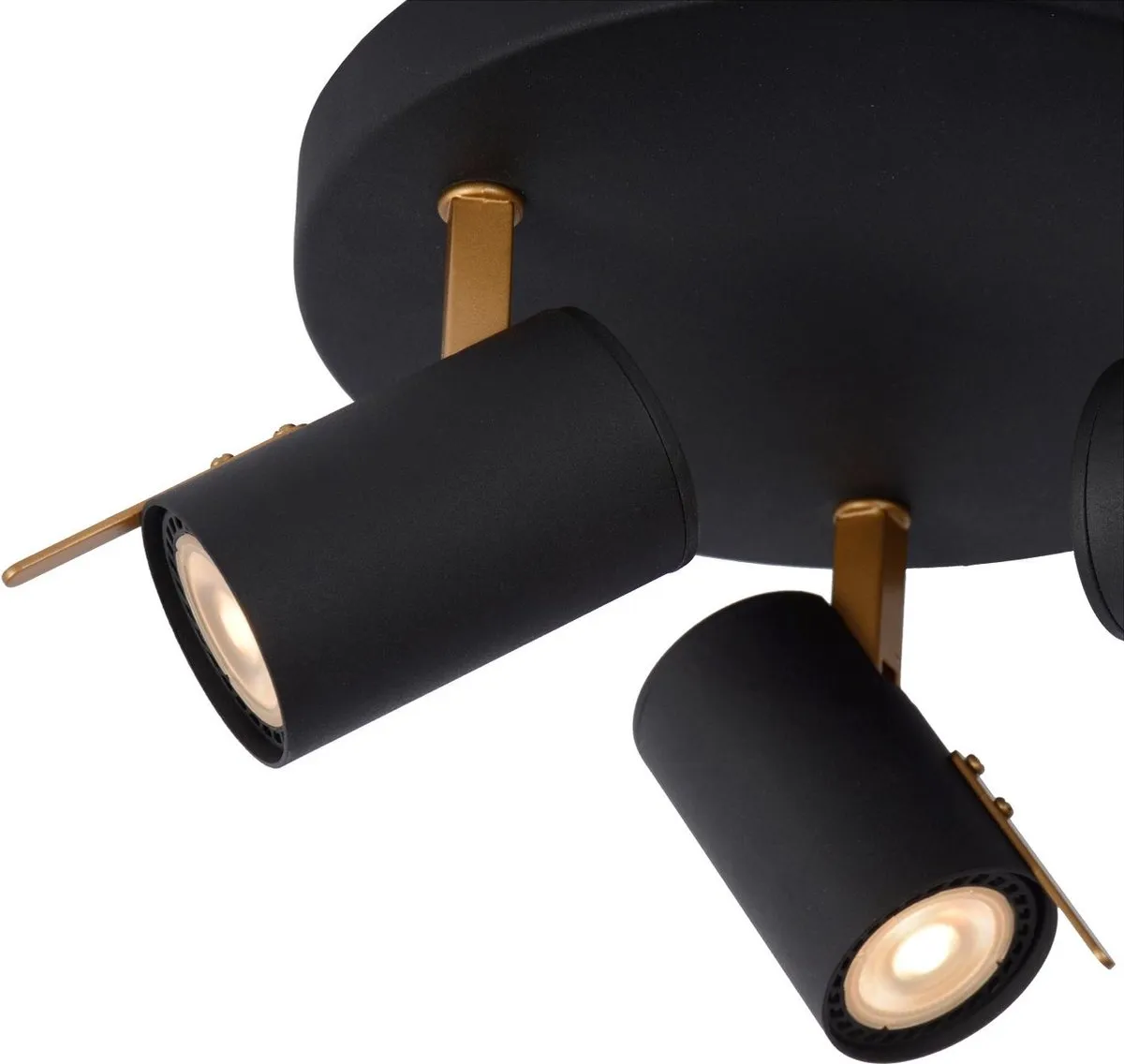Lucide GRONY Plafondspot LED Dim-to-Warm 3x5W 2200K/3000K - Zwart