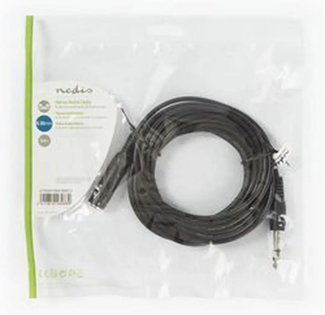 Nedis Stereo-Audiokabel 6,35mm Male-Female 5m - Zwart