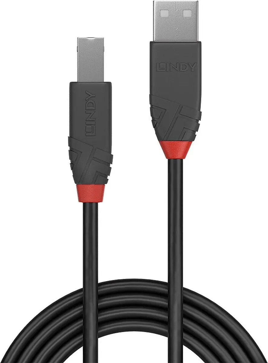 Lindy USB 2.0 Printerkabel AM/MB 5m - Zwart