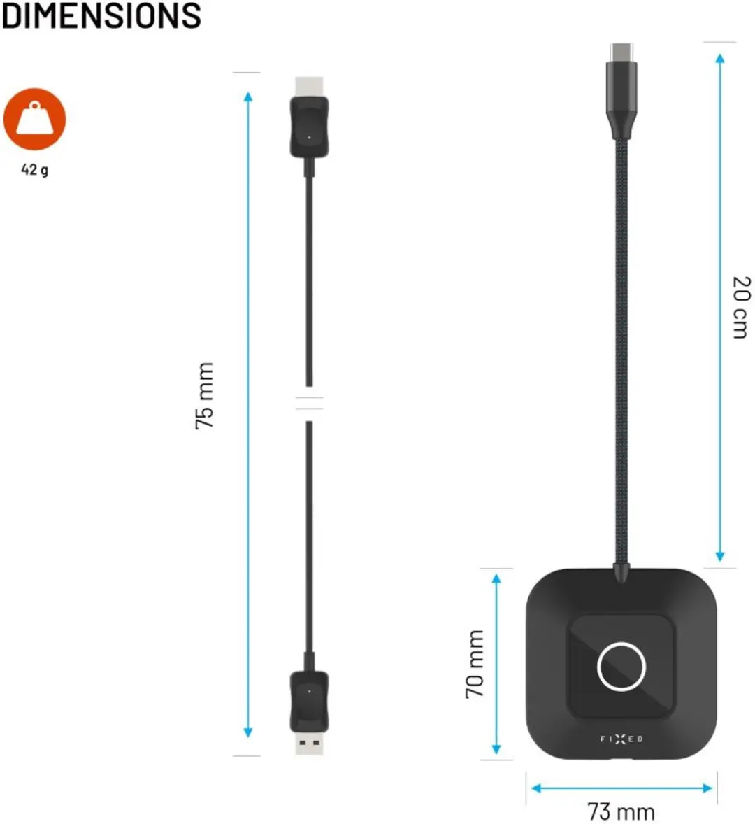 Fixed AirLink FIXA-AL-BK Draadloze HDMI Adapter - USB-C naar HDMI 1080p 60Hz