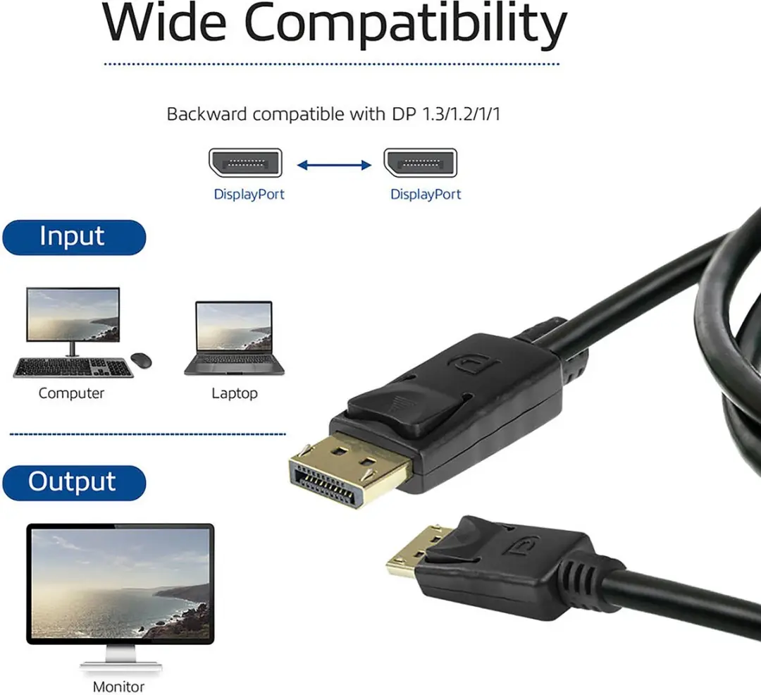 ACT DisplayPort 1.4 Kabel AK4071 8K - 1m - Zwart