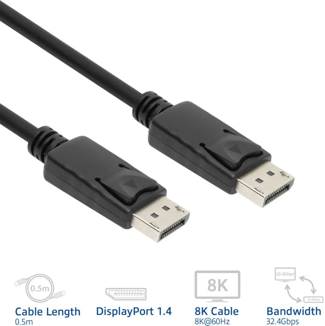 ACT DisplayPort 1.4 Kabel AK4071 8K - 1m - Zwart