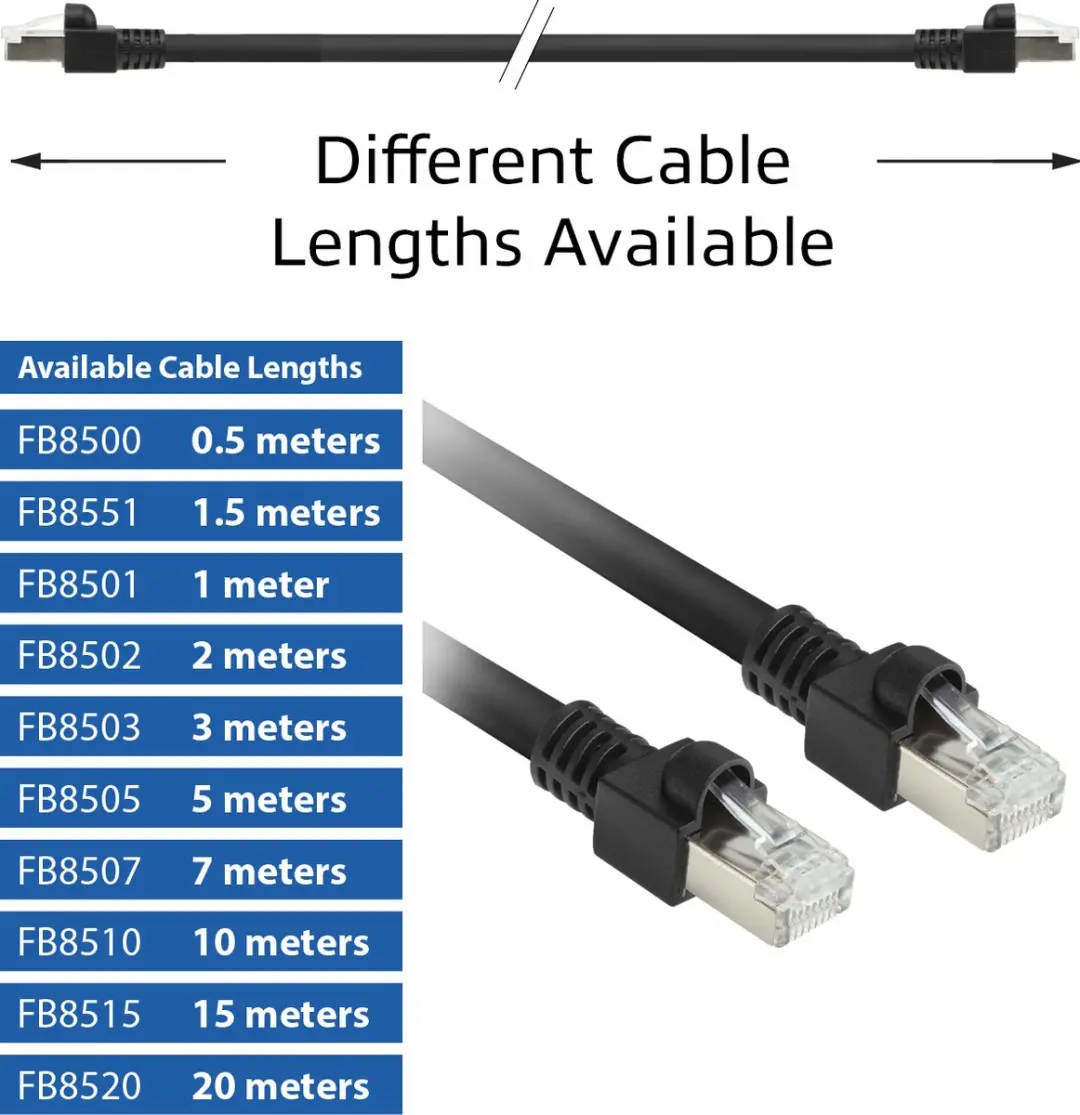 ACT Zwart CAT7 Patchkabel 1m FB8501 - Snagless