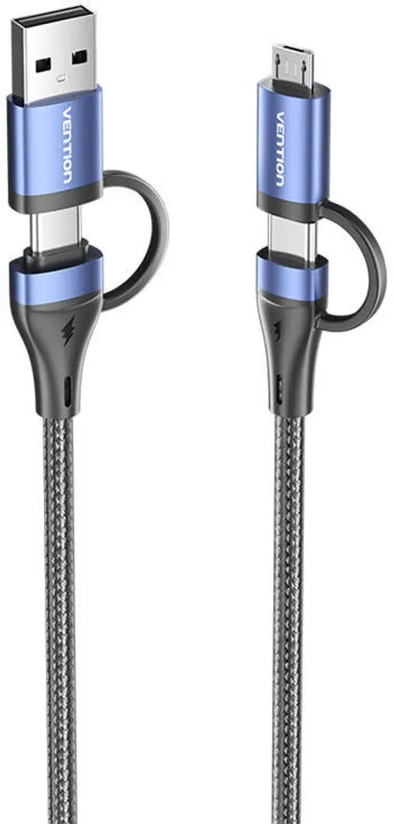 Vention 4-in-1 USB 2.0 Kabel 1m - Transparant