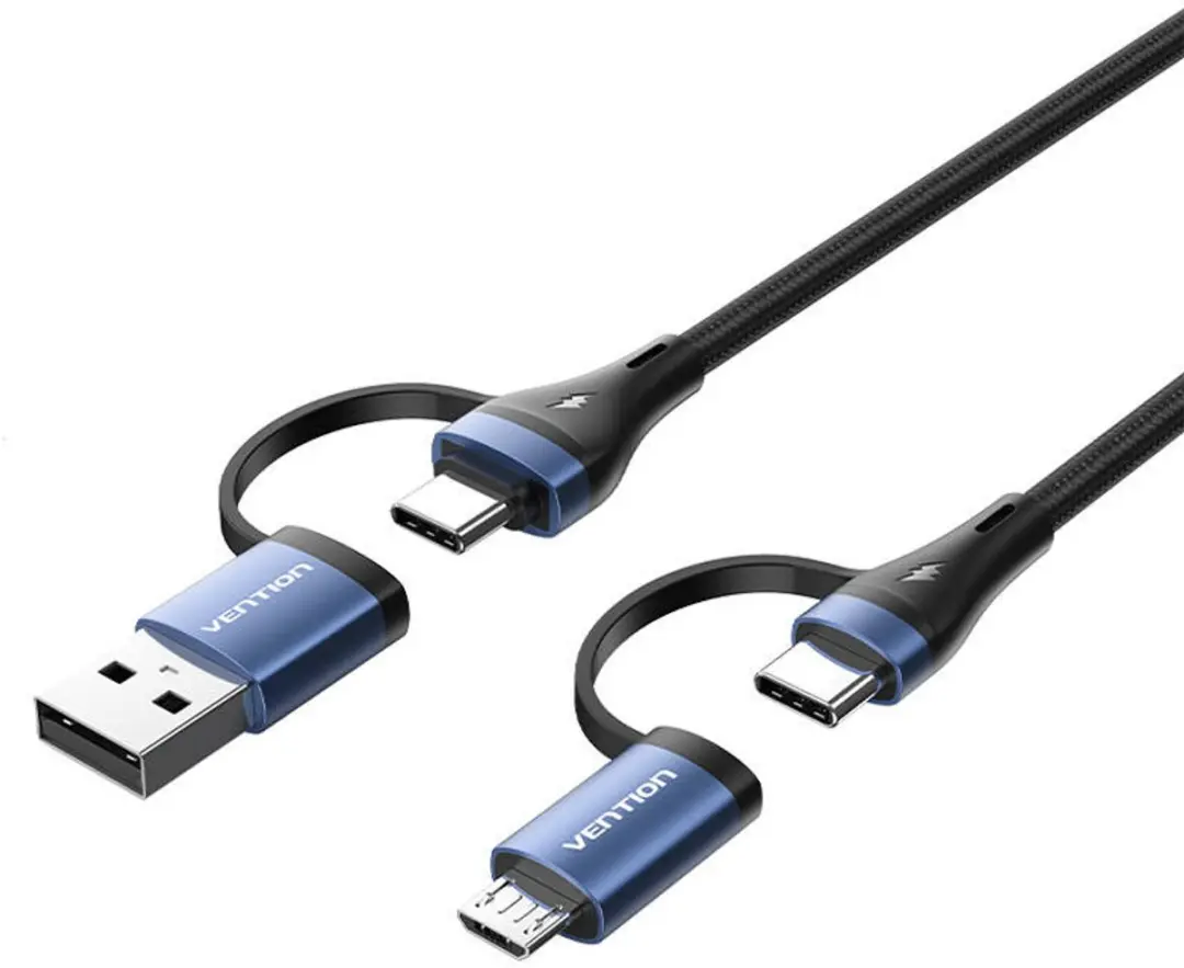 Vention 4-in-1 USB 2.0 Kabel 1m - Transparant - afbeelding 6 van 6