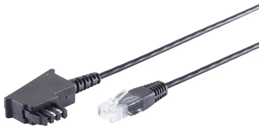 Goobay TAE-F RJ45 DSL/VDSL Telecomkabel 1m - Zwart